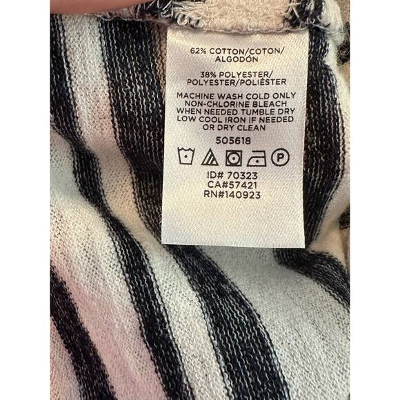 Lou Gray white gray stripes cap sleeves front knot hi low top size Large - Picture 4 of 8